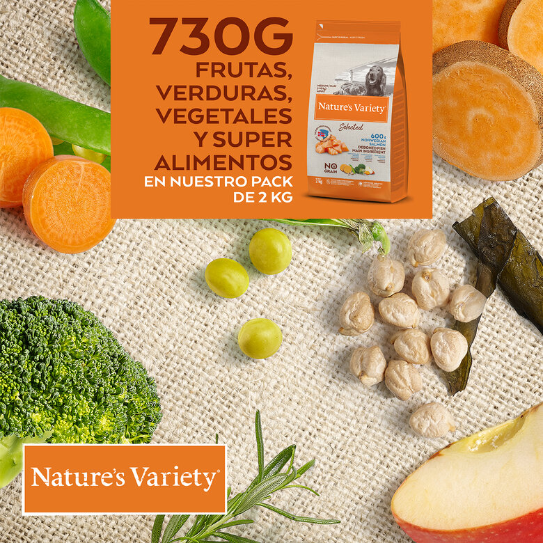 Nature's Variety Selected Adult Medium Salmón pienso para perros, , large image number null